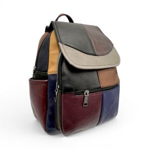 Rucsac Damă Piele Naturală Multicolor Eveline R105-61 – Design Unicat Patchwork