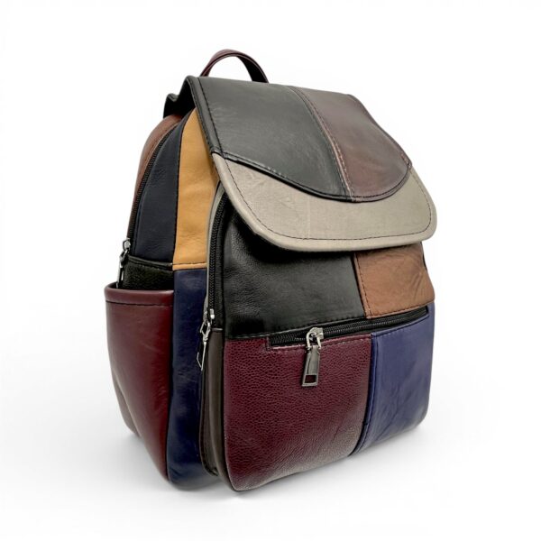 Rucsac Damă Piele Naturală Multicolor Eveline R105-61 – Design Unicat Patchwork