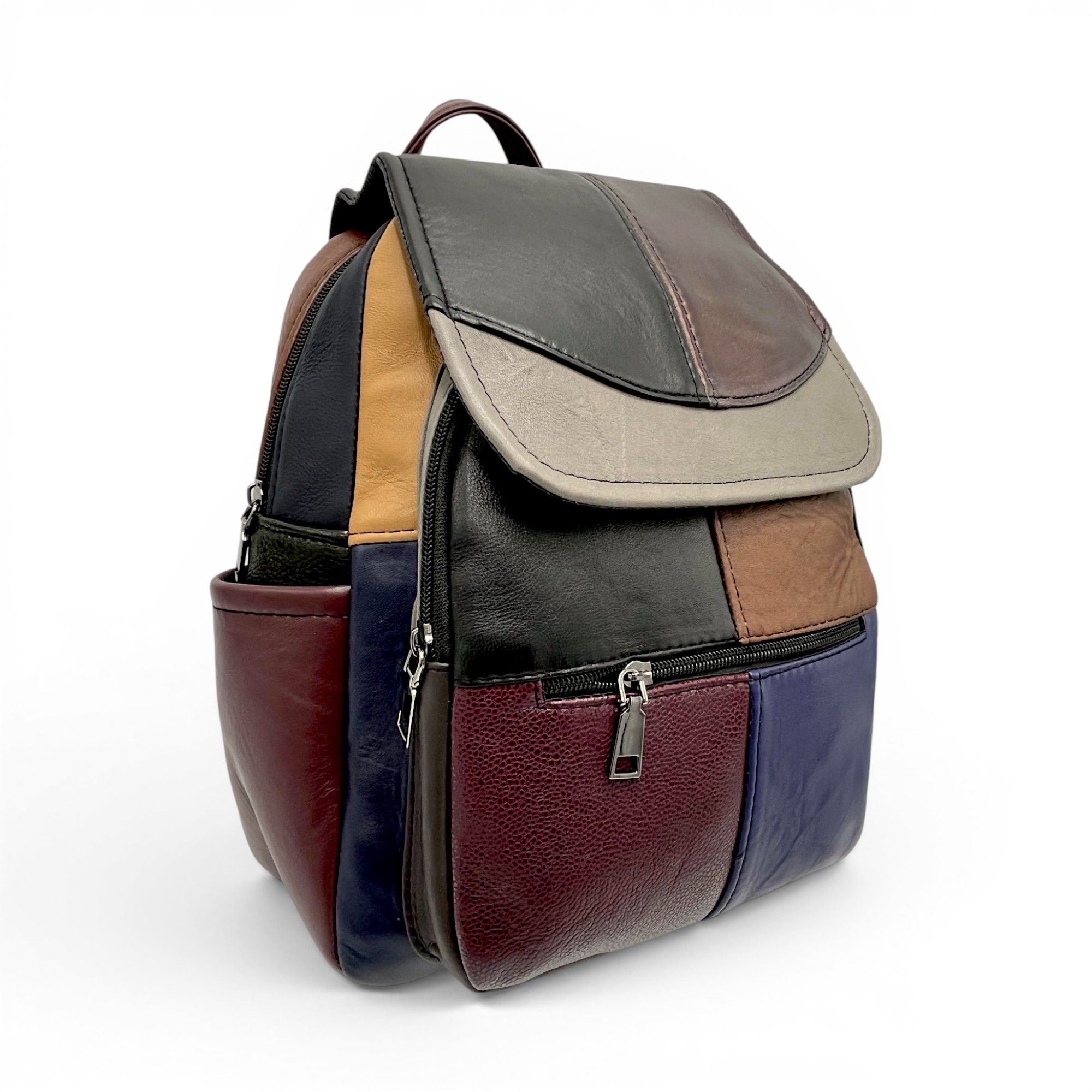 Rucsac Damă Piele Naturală Multicolor Eveline R105-61 – Design Unicat Patchwork