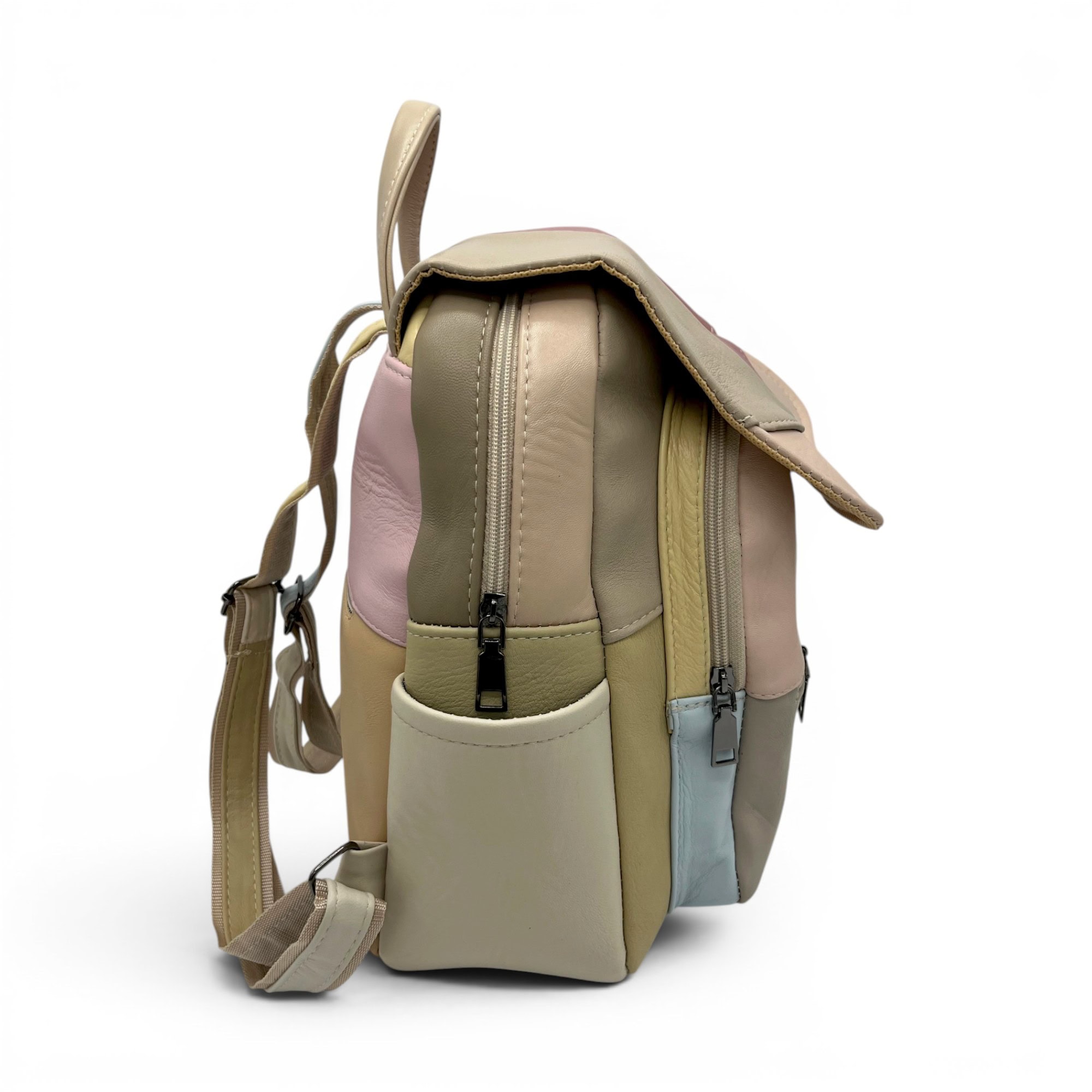 Rucsac casual din piele ecologică în culori pastelate, ideal pentru daily use.