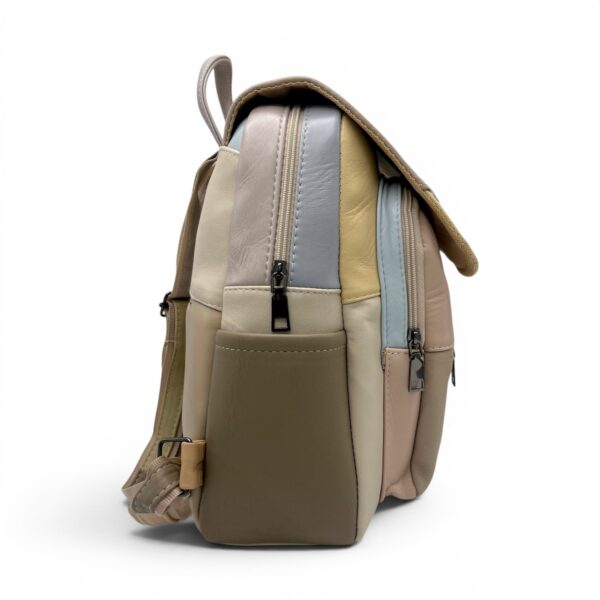 Rucsac din piele ecologică, stil modern, culori pastelate, perfect pentru daily și călătorii.