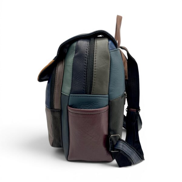 Rucsac din piele ecologică, ideal pentru laptop și călătorii, cu multiple compartimente și design el.