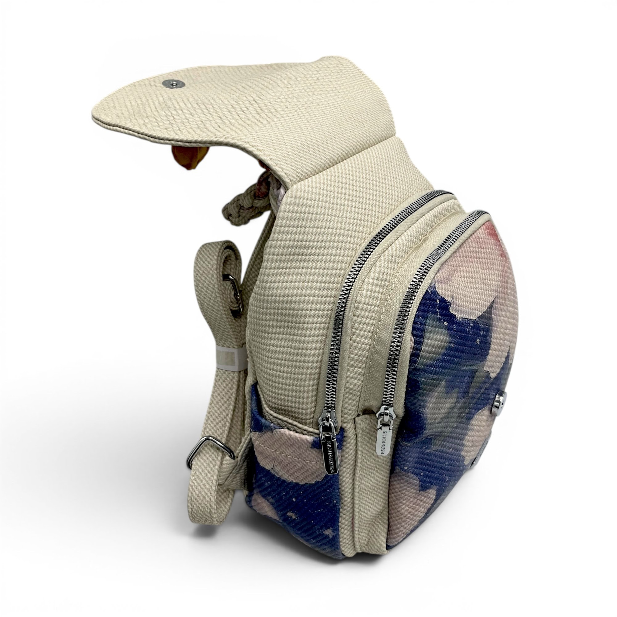 Rucsac damă Silvia Rosa Beige SR25-093B1 – design floral delicat și stil casual elegant