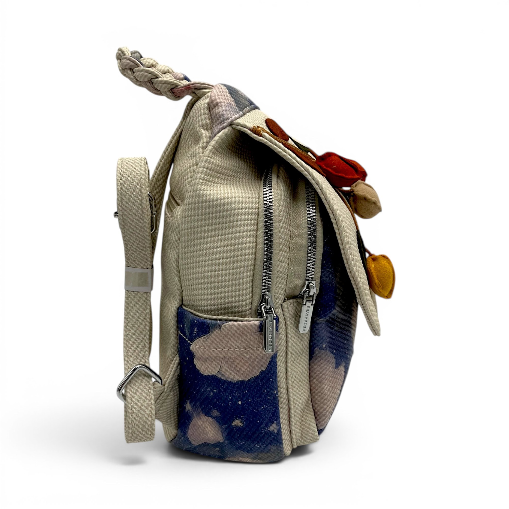Rucsac damă Silvia Rosa Beige SR25-093B1 – design floral delicat și stil casual elegant