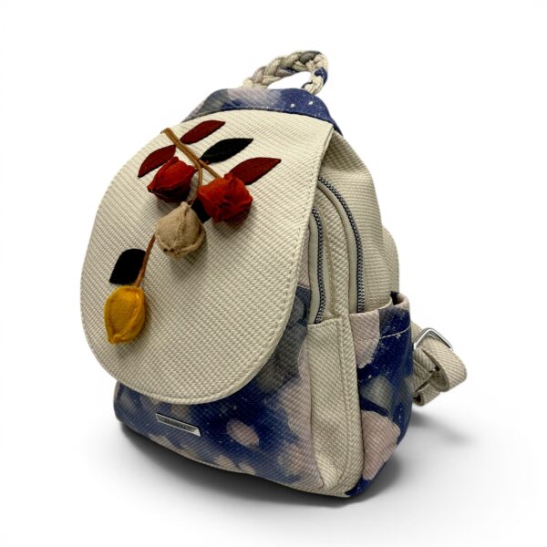 Rucsac damă Silvia Rosa Beige SR25-093B1 – design floral delicat și stil casual elegant