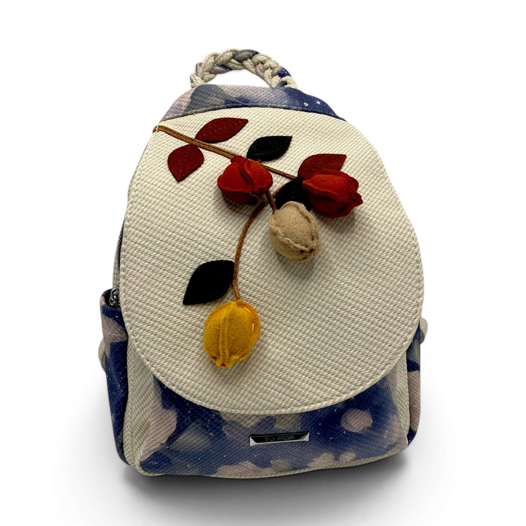 Rucsac damă Silvia Rosa Beige SR25-093B1 – design floral delicat și stil casual elegant