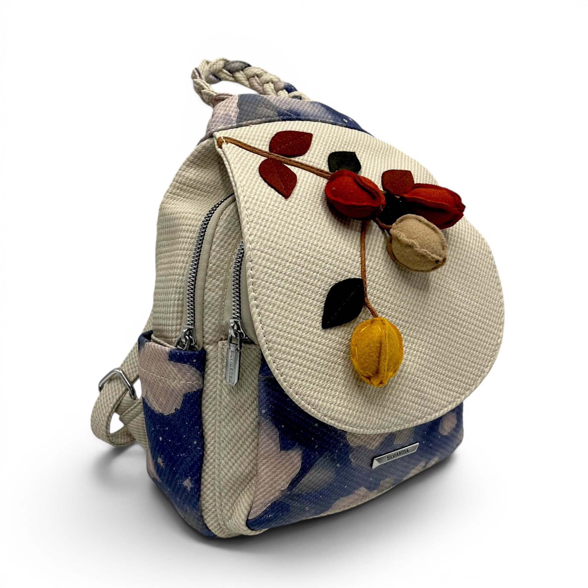 Rucsac damă Silvia Rosa Beige SR25-093B1 – design floral delicat și stil casual elegant
