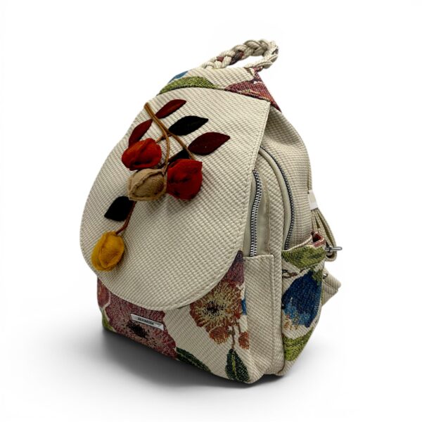 Rucsac damă Silvia Rosa Beige SR25-093B5 – design floral delicat și stil casual elegant