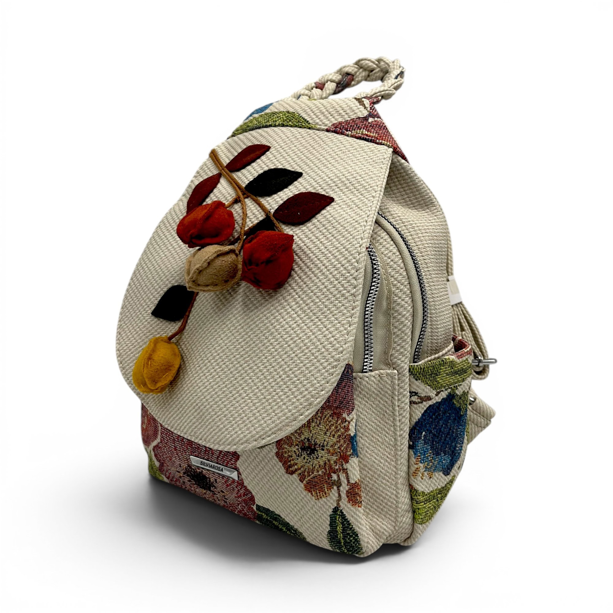 Rucsac damă Silvia Rosa Beige SR25-093B5 – design floral delicat și stil casual elegant