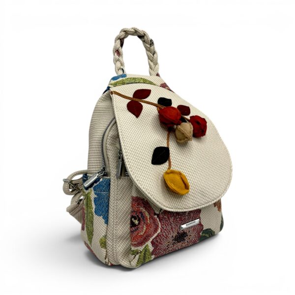 Rucsac damă Silvia Rosa Beige SR25-093B5 – design floral delicat și stil casual elegant