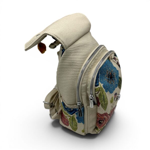 Rucsac damă Silvia Rosa Beige SR25-093B5 – design floral delicat și stil casual elegant