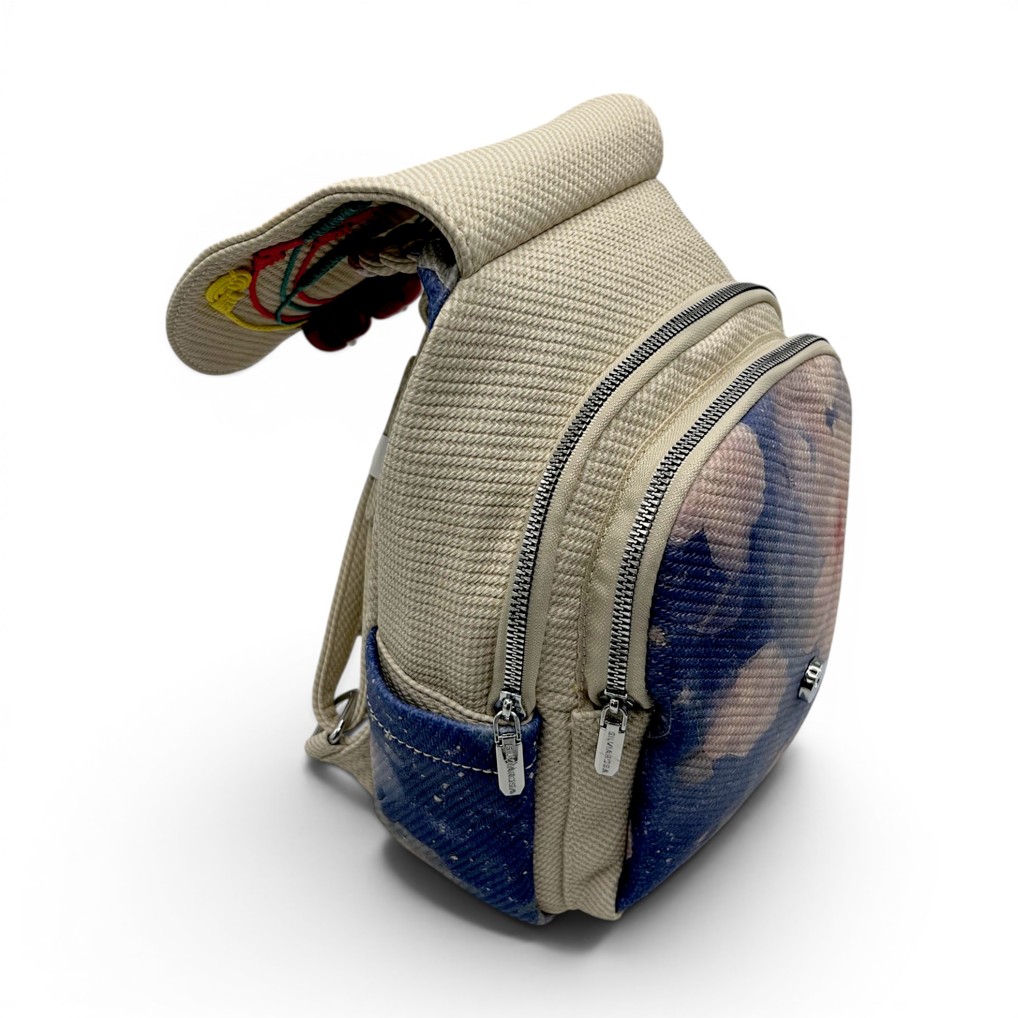 Rucsac damă Silvia Rosa Beige SR25-095B1 – design floral artistic și stil casual boem