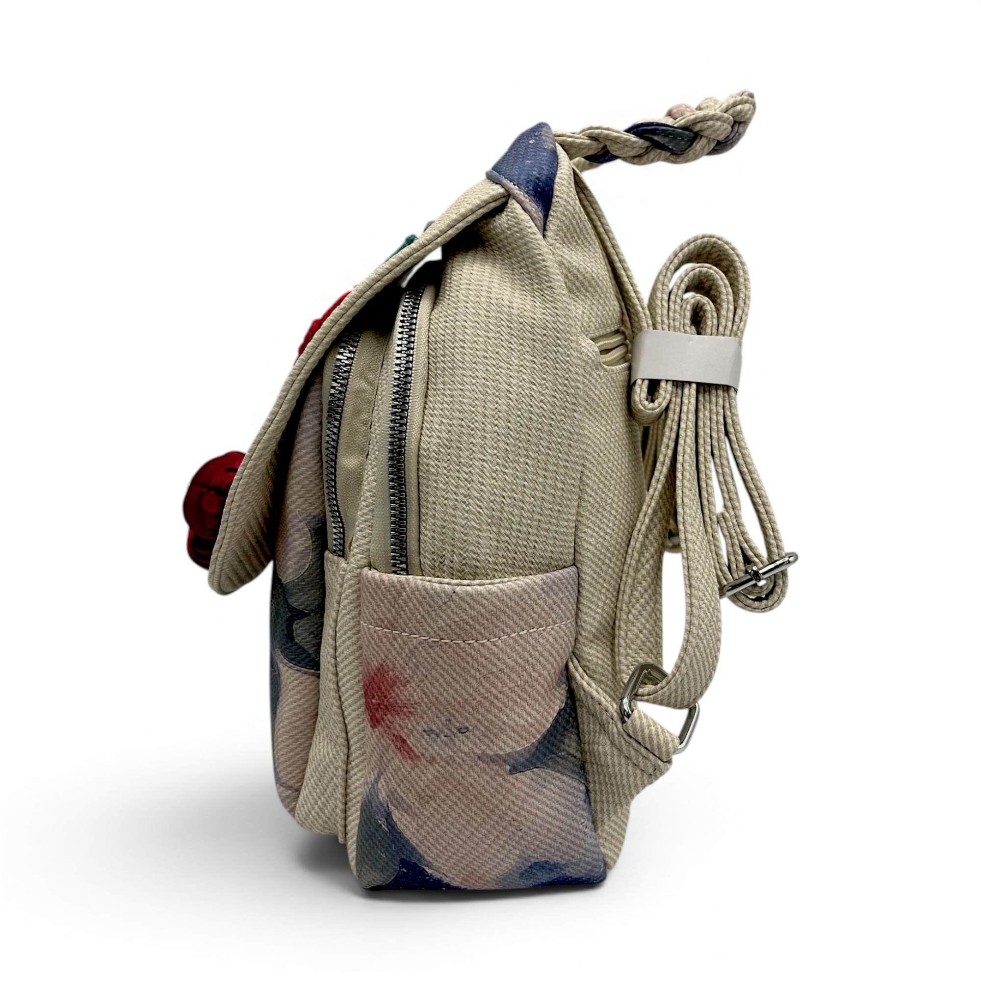Rucsac damă Silvia Rosa Beige SR25-095B1 – design floral artistic și stil casual boem