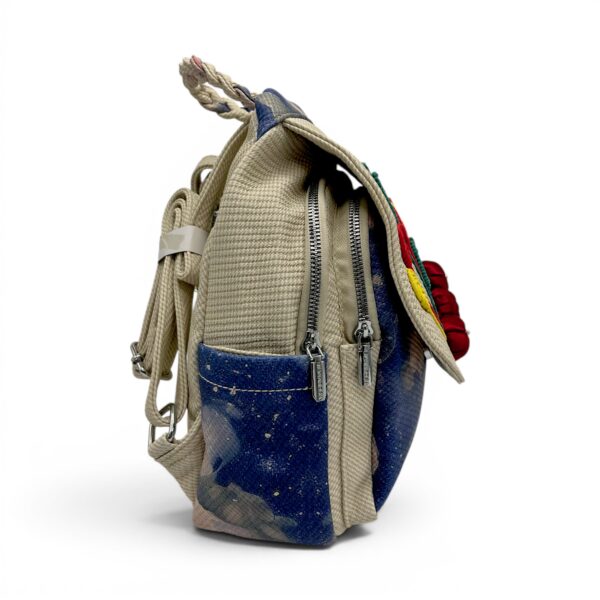 Rucsac damă Silvia Rosa Beige SR25-095B1 – design floral artistic și stil casual boem