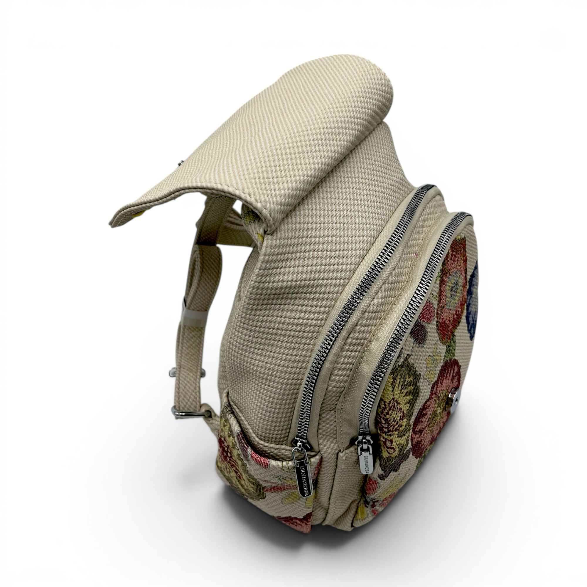 Rucsac damă Silvia Rosa Beige SR25-095B3 – design floral artistic și stil casual boem
