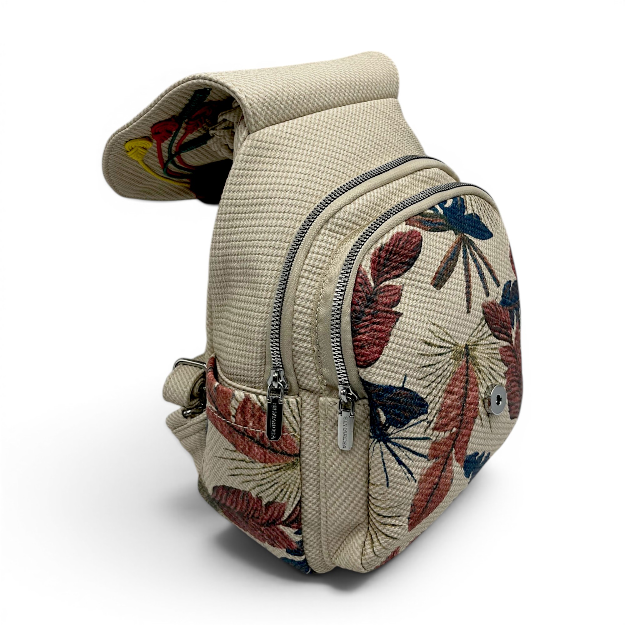 Rucsac damă Silvia Rosa Beige SR25-095B4 – design floral artistic și stil casual boem
