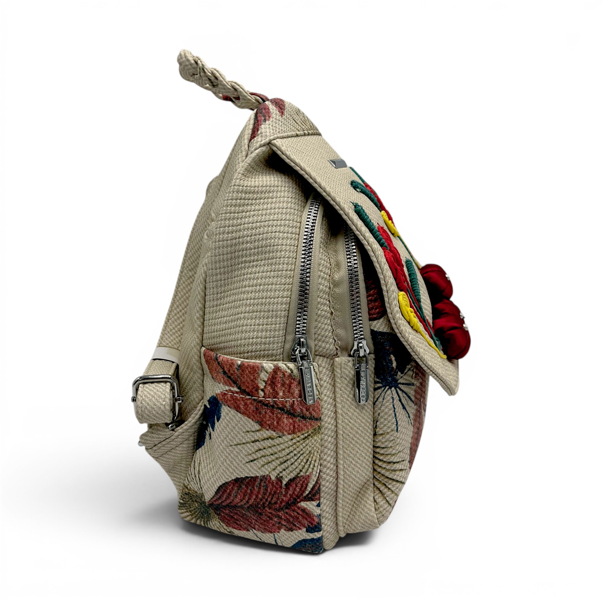 Rucsac damă Silvia Rosa Beige SR25-095B4 – design floral artistic și stil casual boem
