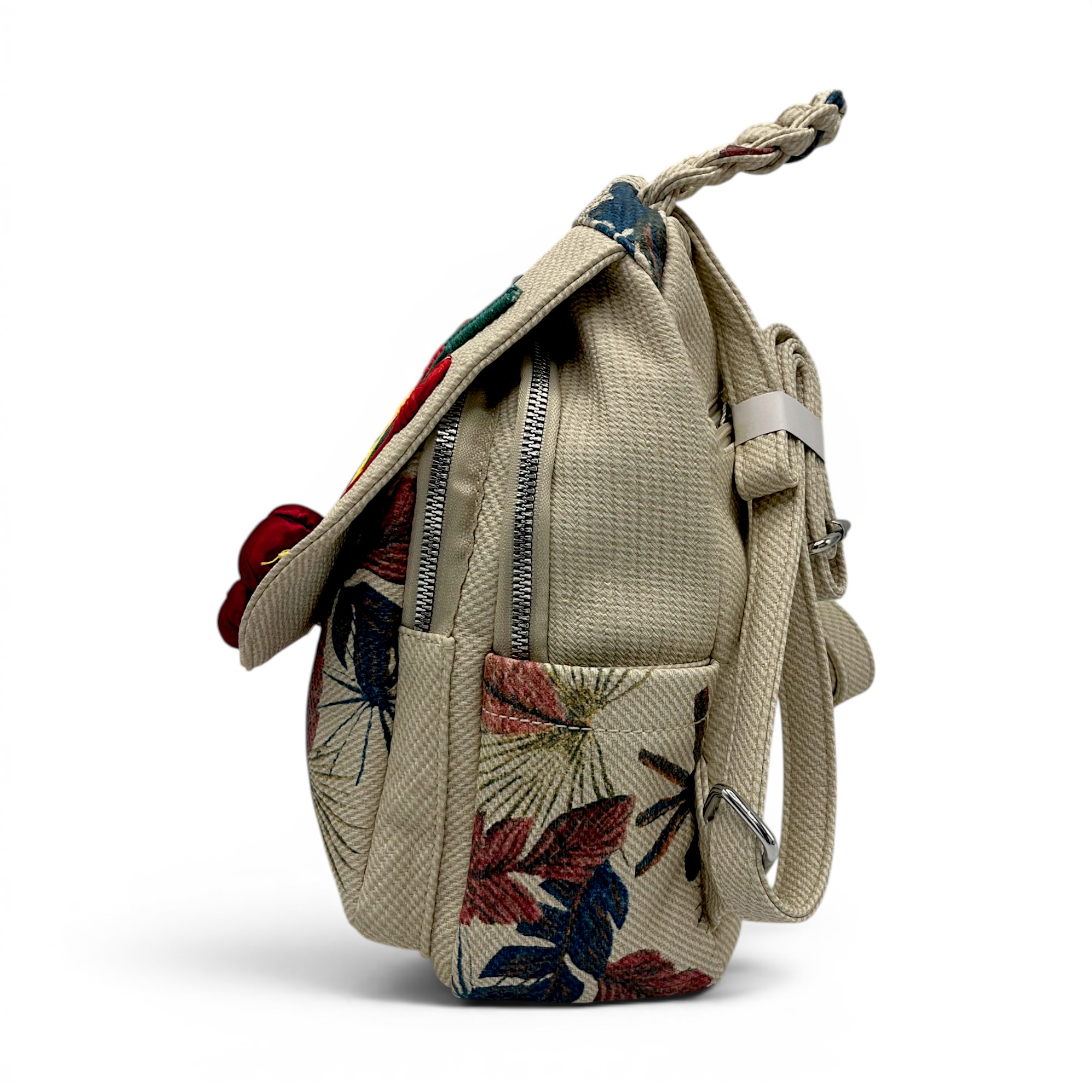 Rucsac damă Silvia Rosa Beige SR25-095B4 – design floral artistic și stil casual boem