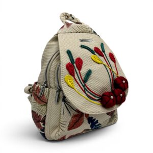 Rucsac damă Silvia Rosa Beige SR25-095B4 – design floral artistic și stil casual boem