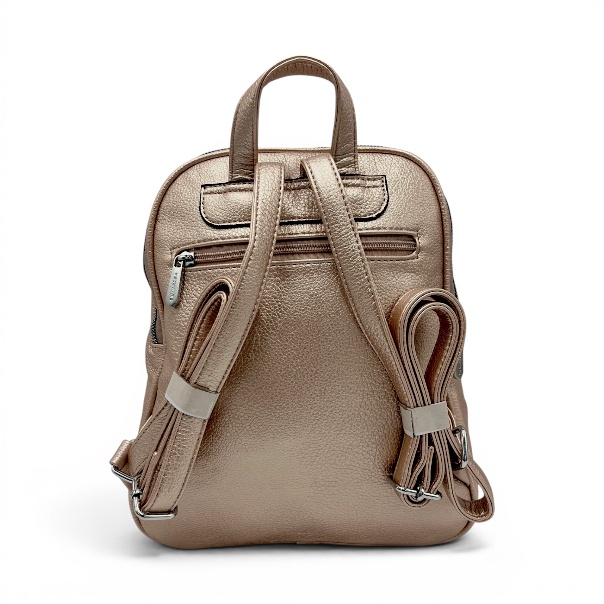 Rucsac damă Silvia Rosa SR6634-L.Gold – design modern și eleganță practică, aspect metalizat champagne