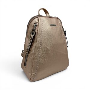 Rucsac damă Silvia Rosa SR6634-L.Gold – design modern și eleganță practică, aspect metalizat champagne