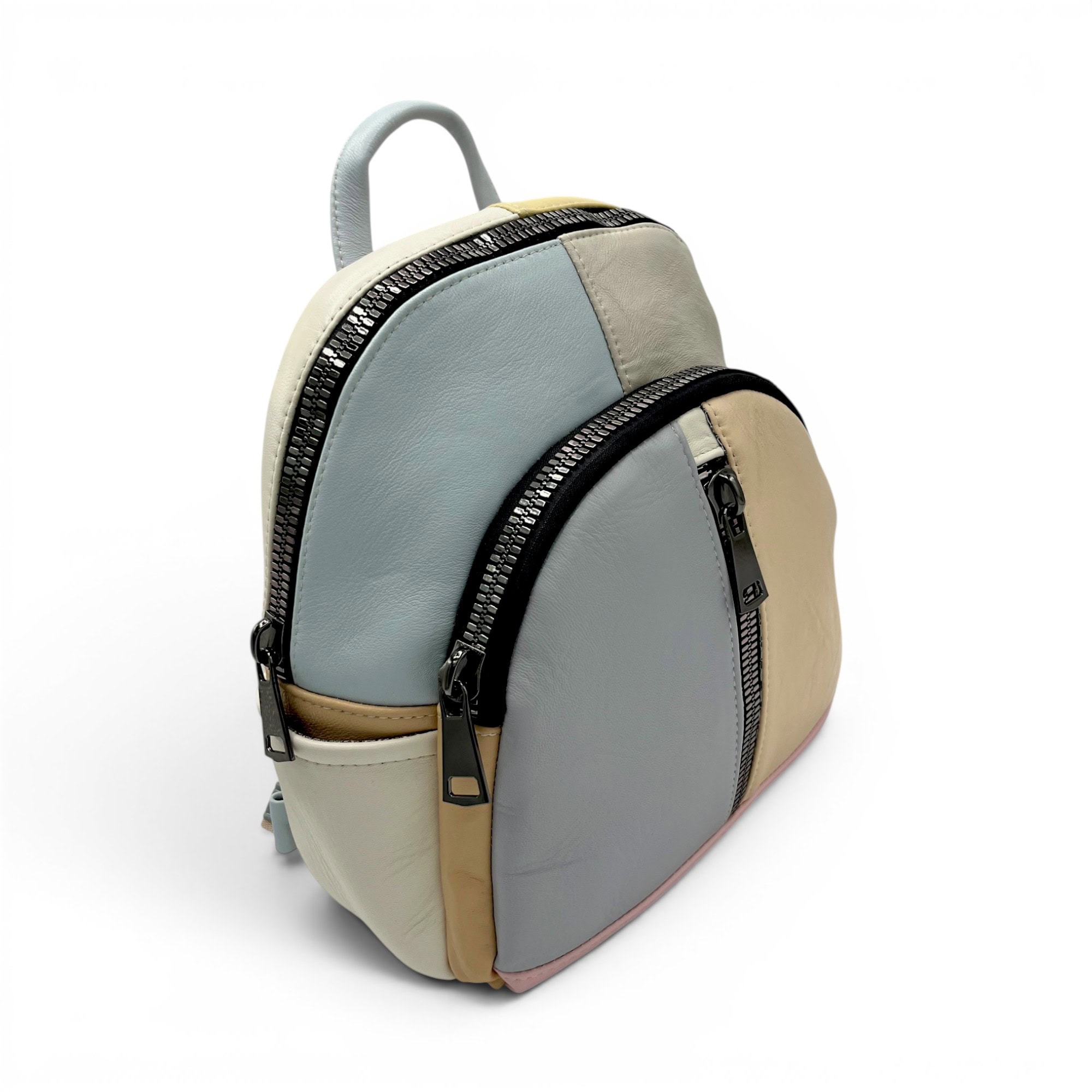 Rucsac damă din piele naturală Selina Unique S100-26 – eleganță pastel și funcționalitate pentru fiecare zi