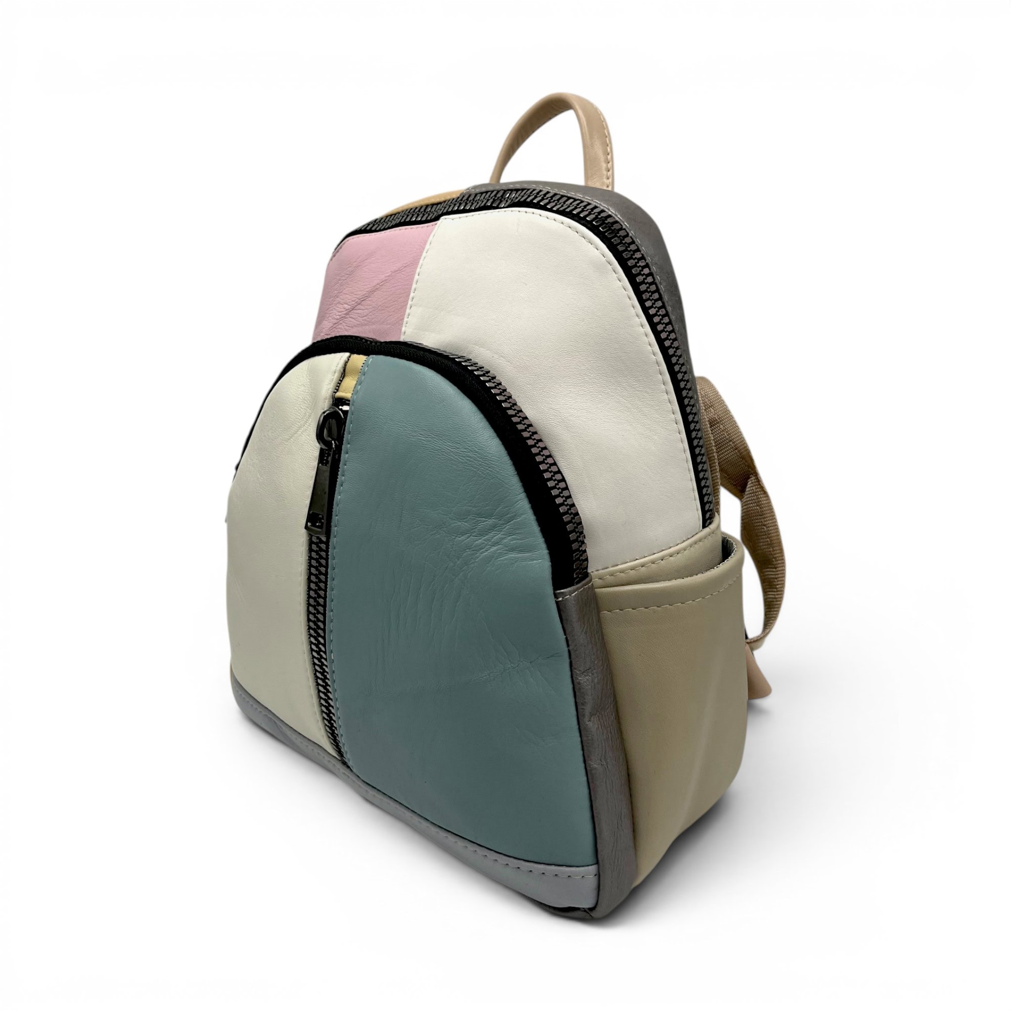 Rucsac damă din piele naturală Selina Unique S100-27 – rafinament pastel și organizare practică