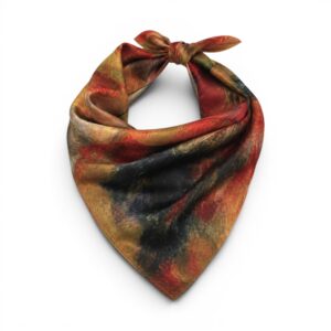 Batic damă din mătase 100% reversibil – Autumn Ember X11-12 – 70 × 70 cm, Cutie Cadou