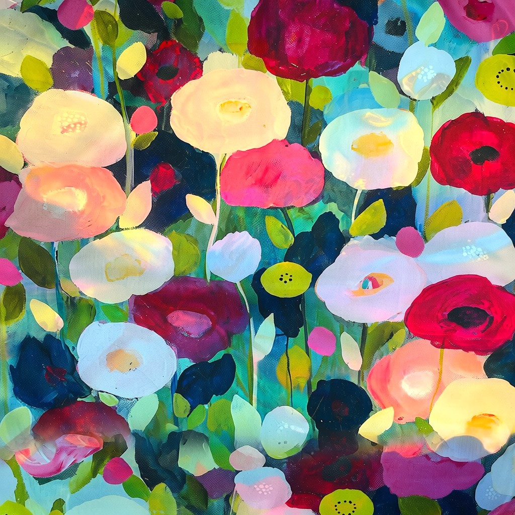 Batic damă din mătase 100% reversibil – Blooming Harmony X11-14 – 70 × 70 cm, Cutie Cadou