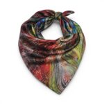 Batic damă din mătase 100% reversibil – Enchanted Garden X11-13 – 70 × 70 cm, Cutie Cadou