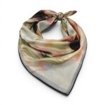 Batic damă din mătase 100% reversibil – Whispering Petals X11-15 – 70 × 70 cm, Cutie Cadou