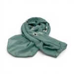 Eșarfă damă Soft Petals S161-4 – verde mentă, bumbac și vâscoză, 180 × 70 cm, Cutie Cadou