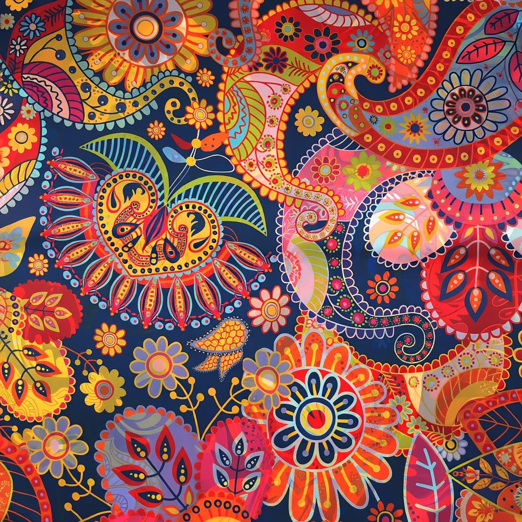 Batic damă din mătase 100% reversibil – Bohemian Mosaic X11-16 – 70 × 70 cm, Cutie Cadou