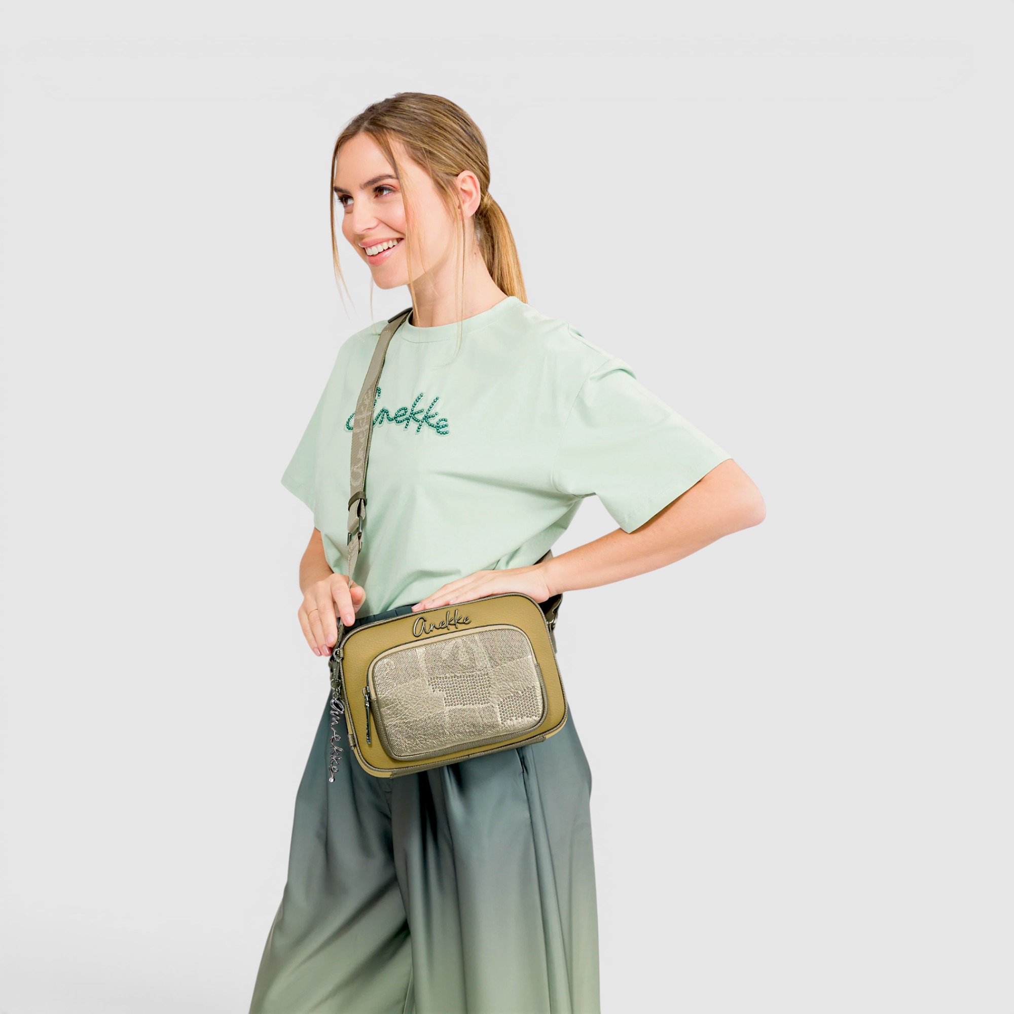 Geantă damă Anekke Branch 42643-547 – crossbody verde olive, inspirată de natură și libertate