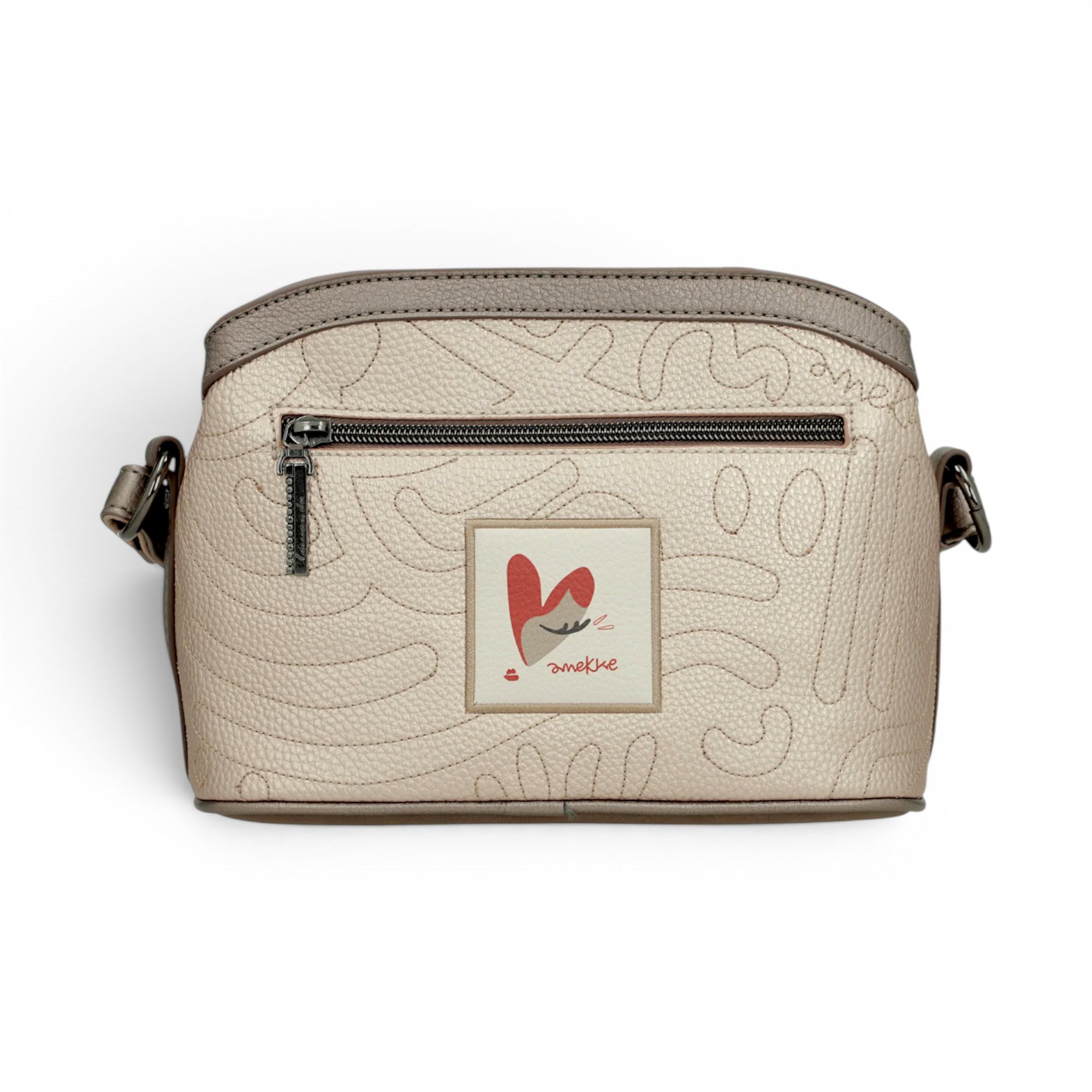 Geantă de umăr EVoStyle, accesoriu modern și elegant, cu logo artistic și compartiment cu fermoar pe.