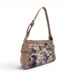 Geantă damă Diana&Co DHJ731-1 roz pudrat cu imprimeu floral – geantă de umăr și crossbody din piele ecologică, 25 × 18 × 10 cm