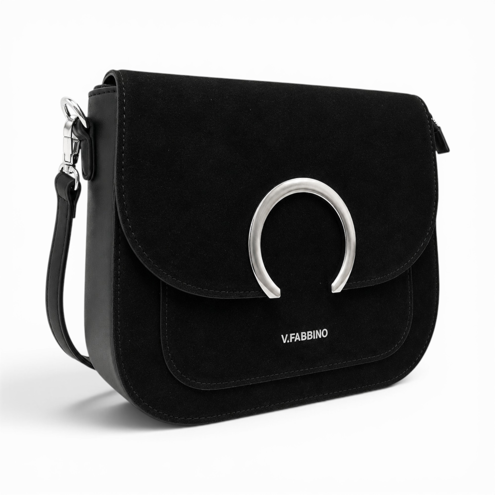 Geantă damă Velina Fabbiano VF25S-549 neagră - geantă de umăr & crossbody, 26 × 9 × 22 cm