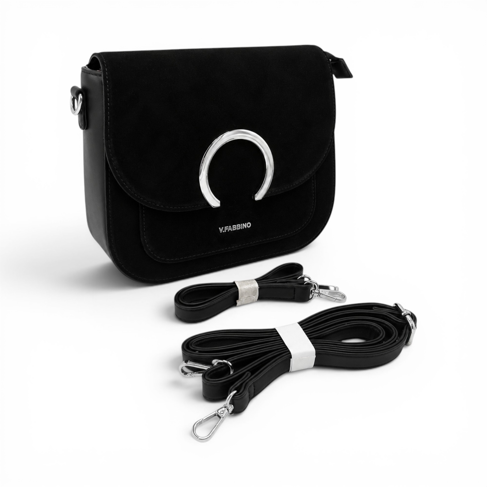 Geantă damă Velina Fabbiano VF25S-549 neagră - geantă de umăr & crossbody, 26 × 9 × 22 cm