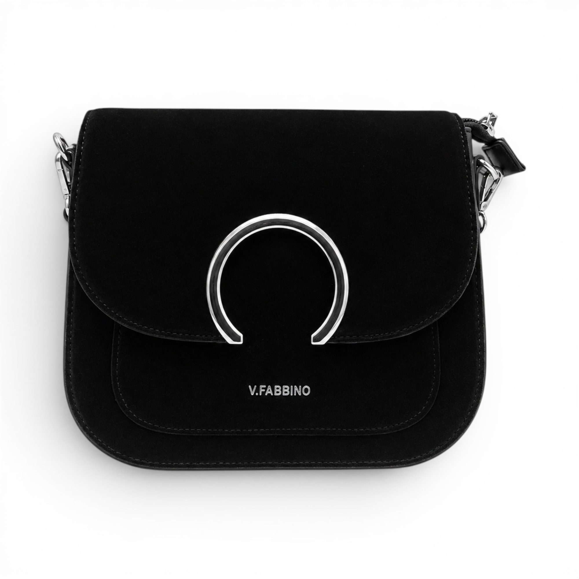 Geantă damă Velina Fabbiano VF25S-549 neagră - geantă de umăr & crossbody, 26 × 9 × 22 cm