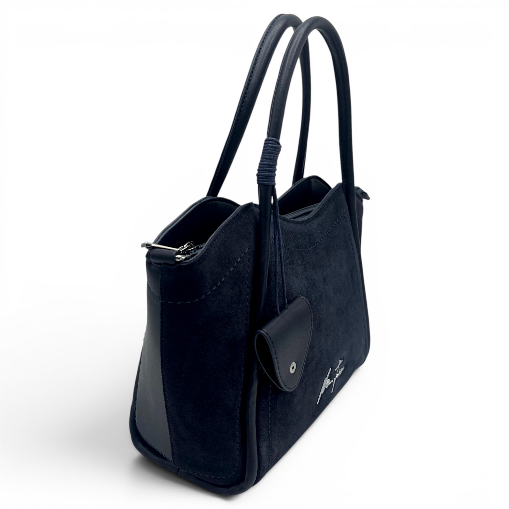 Geantă damă Velina Fabbiano VF25S-553 Bleumarin, compartimentare triplă, 32x24x15 cm