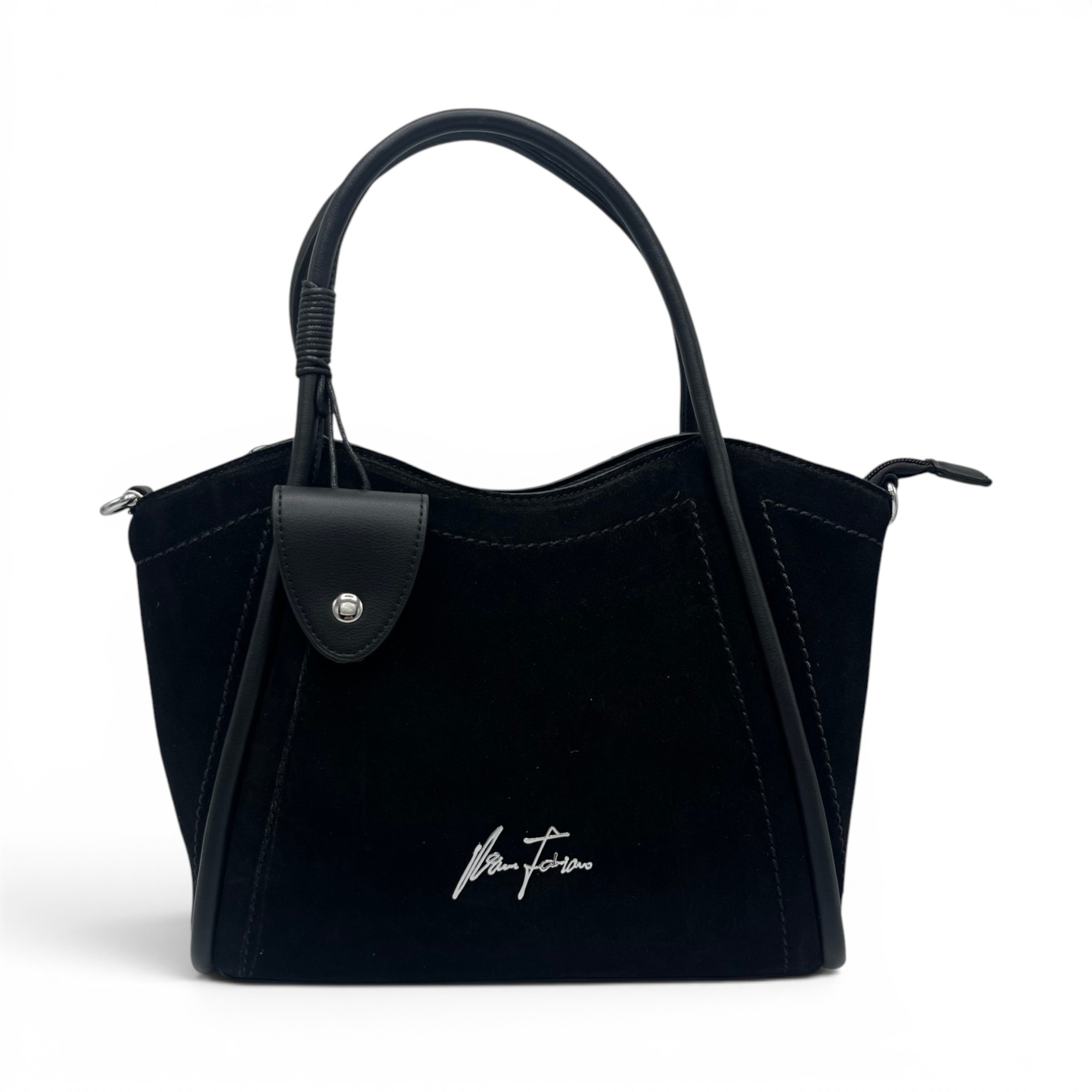 Geantă damă Velina Fabbiano VF25S-553 Negru, compartimentare triplă, 32x24x15 cm