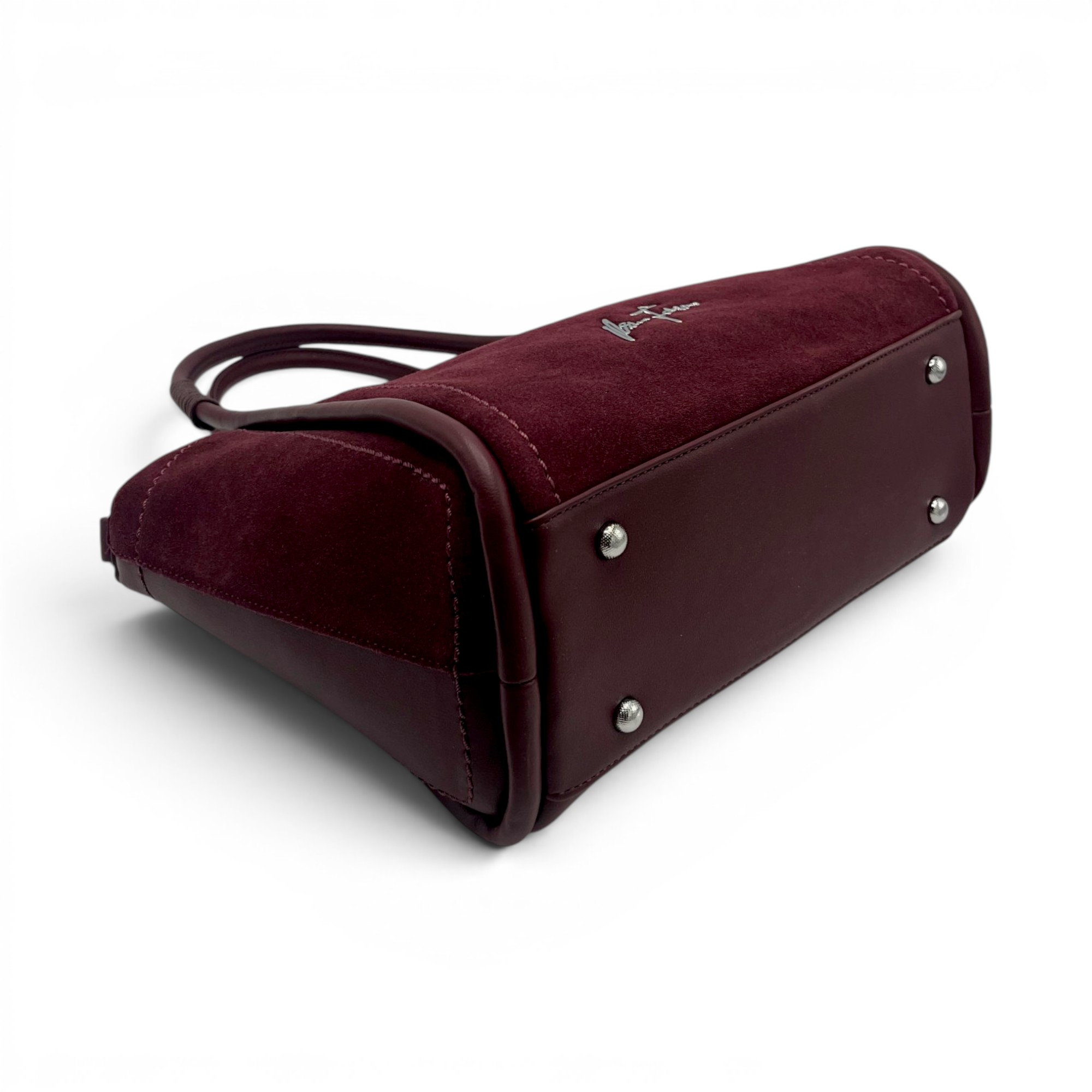 Geantă damă Velina Fabbiano VF25S-553 Vișiniu -compartimentare triplă, 32x24x15 cm