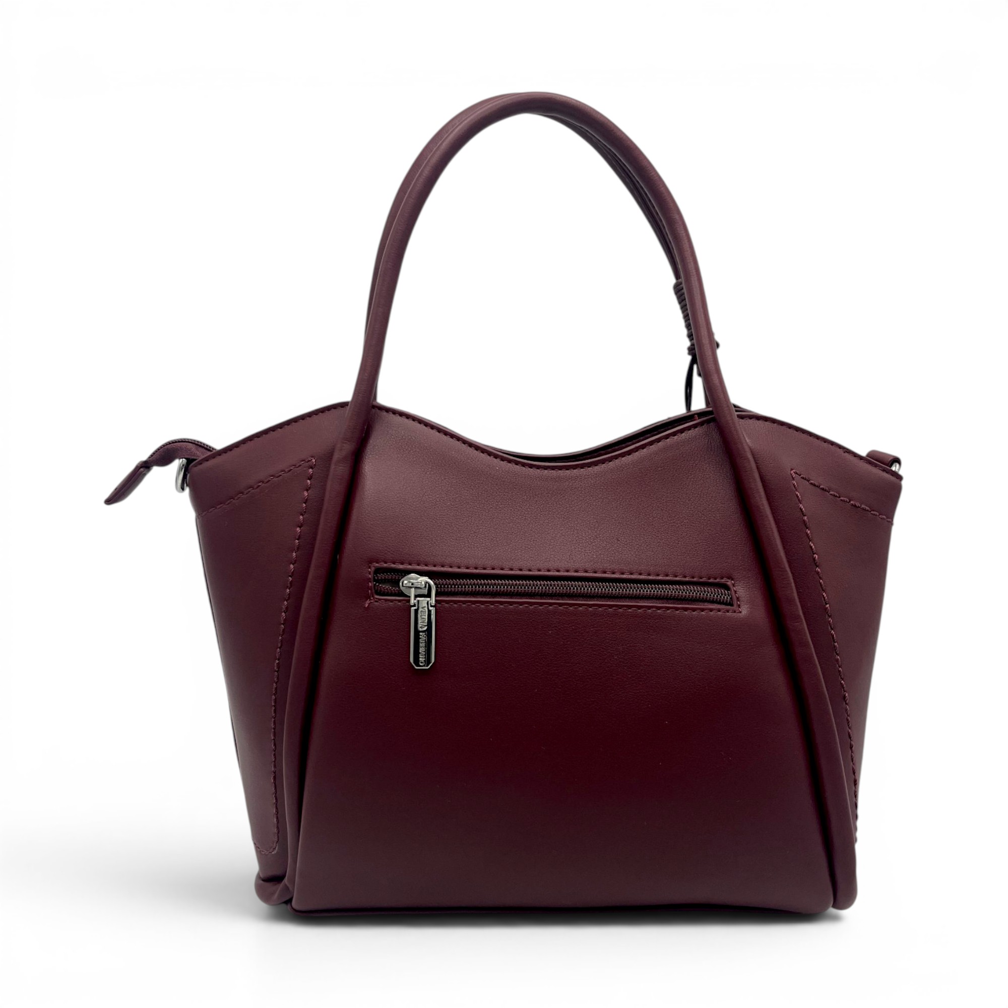 Geantă damă Velina Fabbiano VF25S-553 Vișiniu -compartimentare triplă, 32x24x15 cm