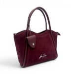 Geantă damă Velina Fabbiano VF25S-553 Vișiniu -compartimentare triplă, 32x24x15 cm