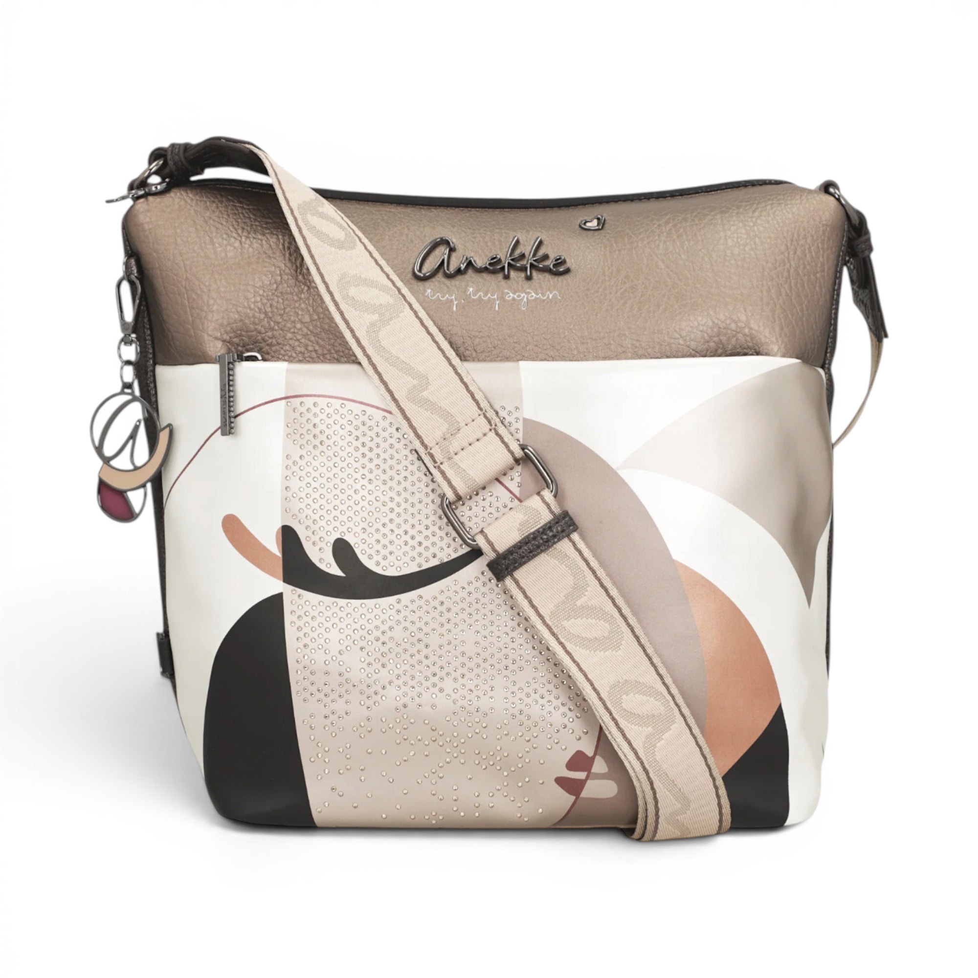 Geantă damă Anekke Eikon 42753-248 – crossbody medie cu imprimeu artistic și curea reglabilă
