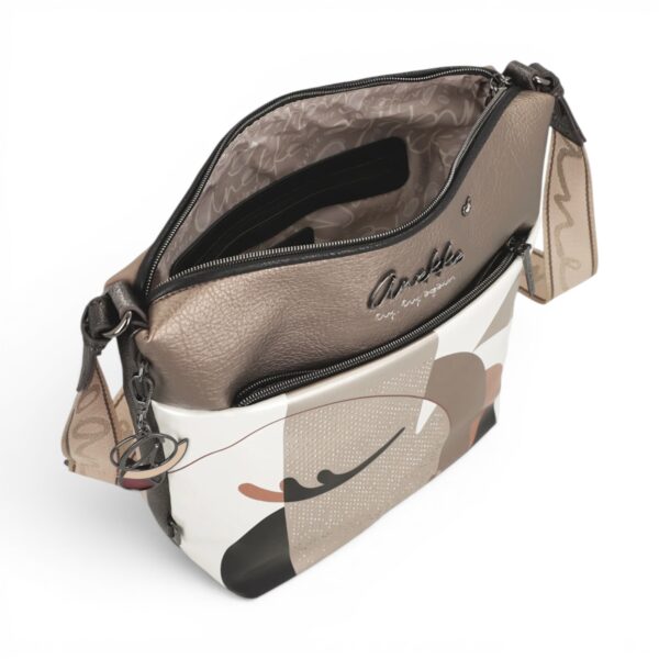 Geantă damă Anekke Eikon 42753-248 – crossbody medie cu imprimeu artistic și curea reglabilă