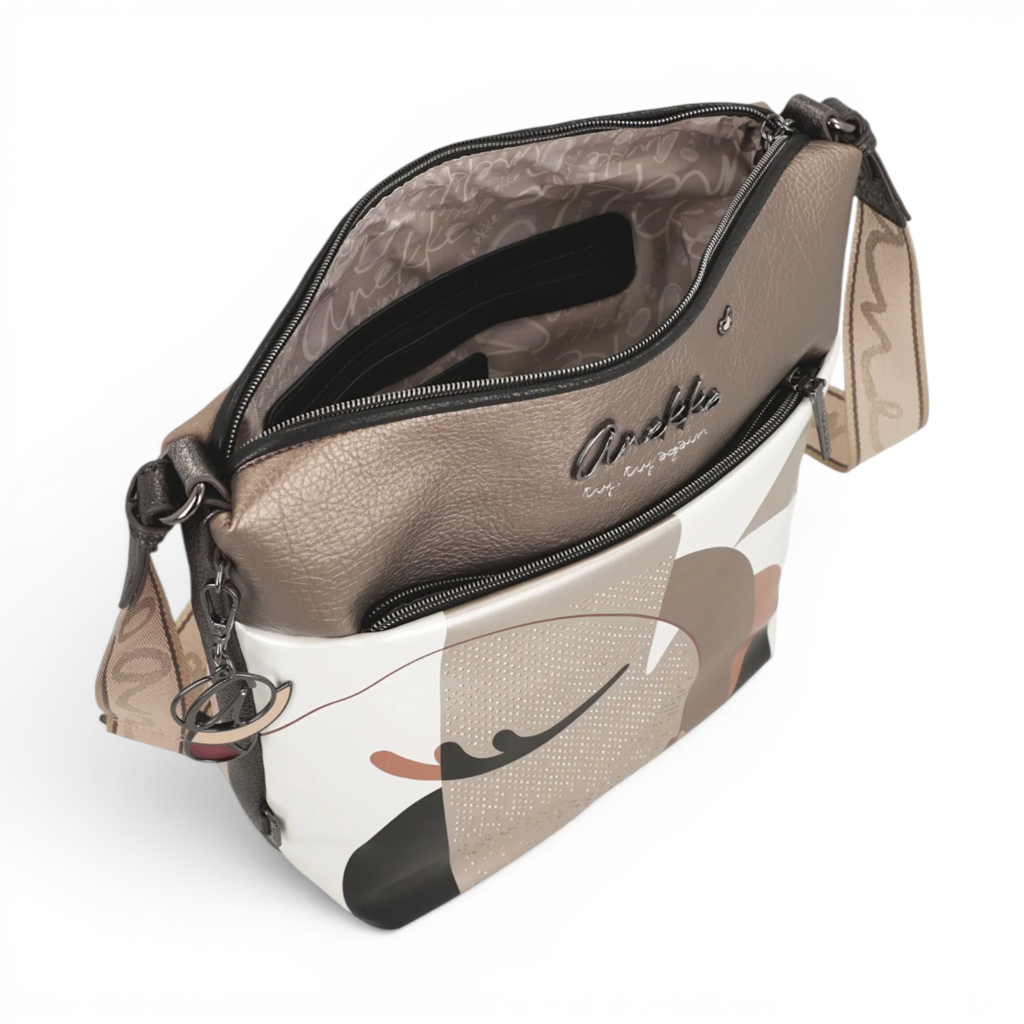 Geantă damă Anekke Eikon 42753-248 – crossbody medie cu imprimeu artistic și curea reglabilă