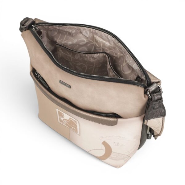 Geantă damă Anekke Eikon 42753-248 – crossbody medie cu imprimeu artistic și curea reglabilă
