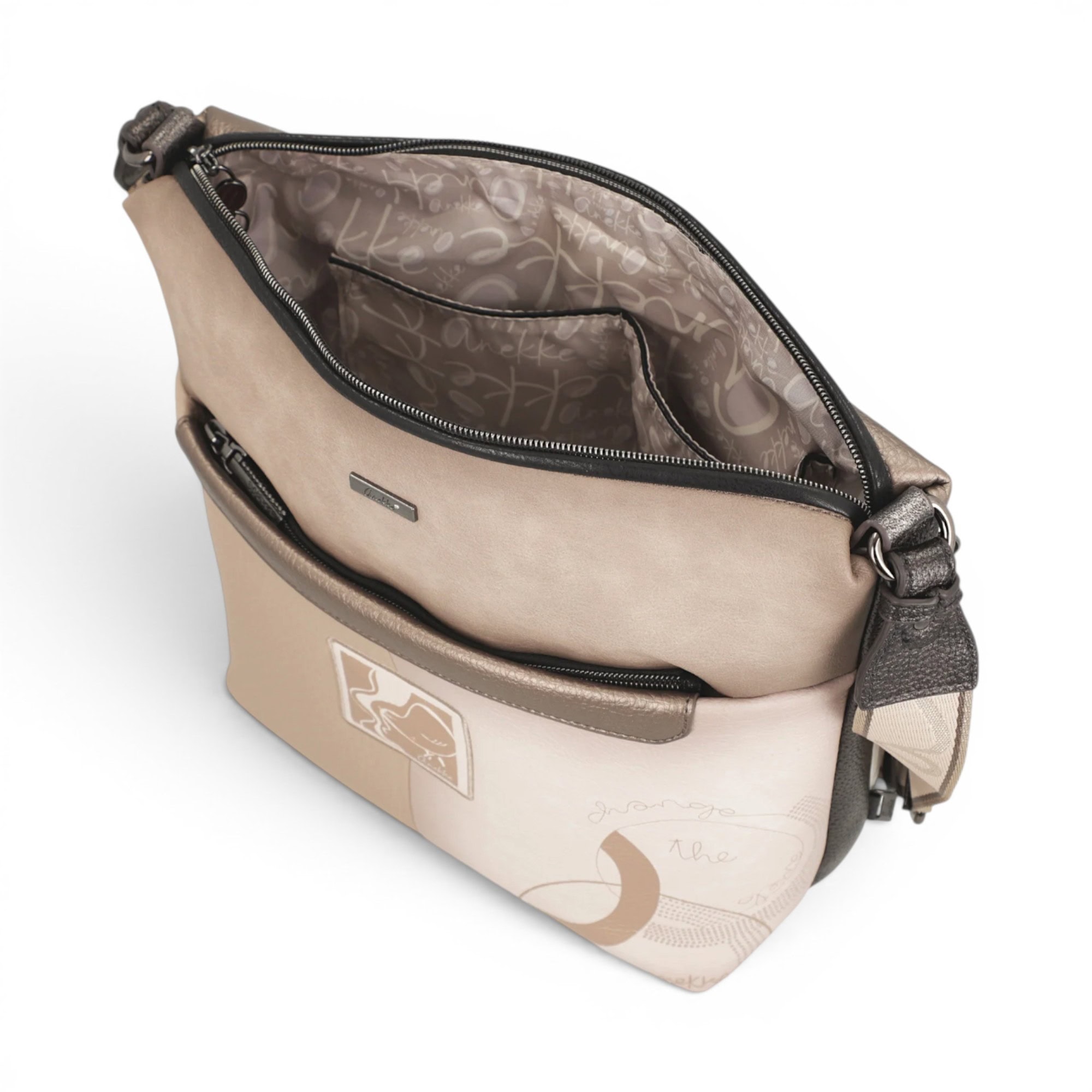 Geantă damă Anekke Eikon 42753-248 – crossbody medie cu imprimeu artistic și curea reglabilă