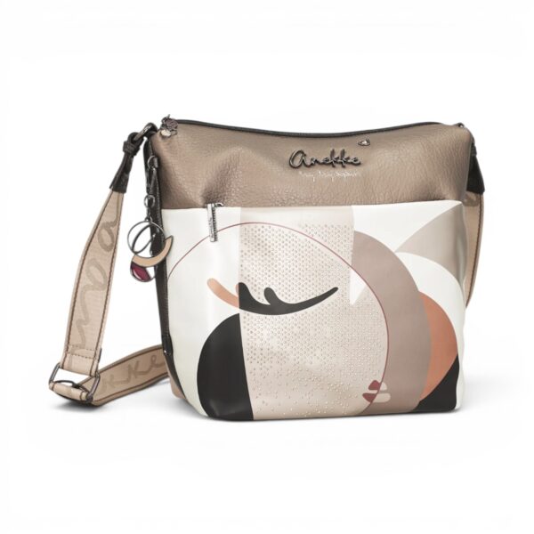 Geantă damă Anekke Eikon 42753-248 – crossbody medie cu imprimeu artistic și curea reglabilă